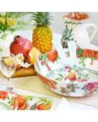 Grand saladier seville  blanc, rouge et vert - 31 cm x 9.5 cm