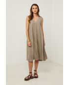 Merkiel taupe linnen jurk