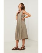 Merkiel taupe linnen jurk