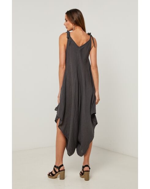 Iwel linnen jurk van carbon