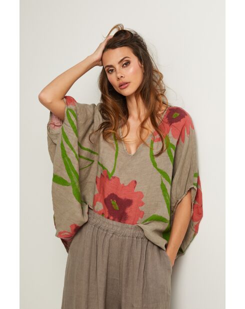 Top Lirel in lino tortora