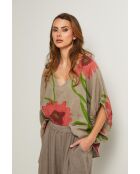 Taupefarbenes Leinentop Lirel