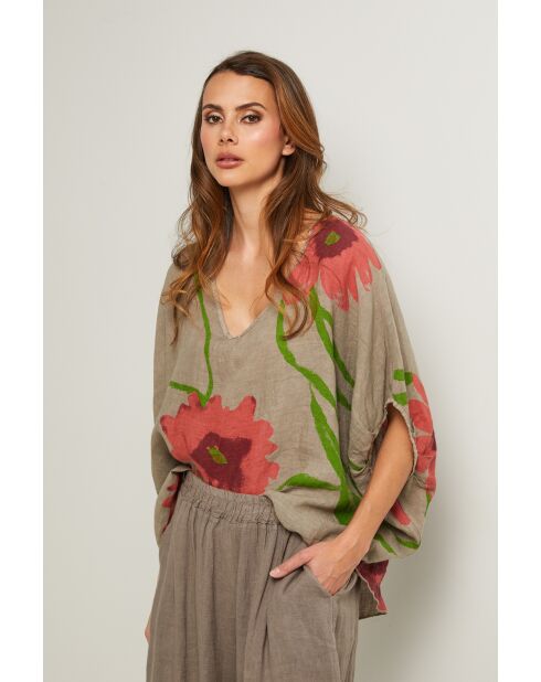 Top Lirel in lino tortora