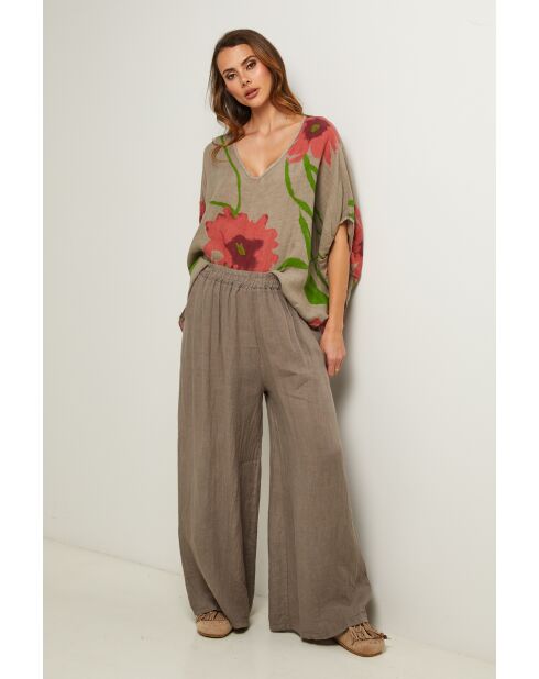 Top Lirel in lino tortora