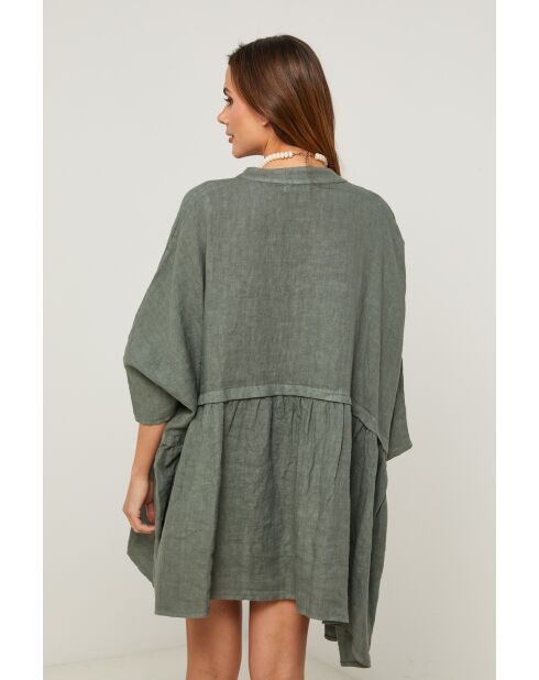 Khakifarbenes Leinenkleid Guela