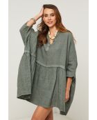 Khakifarbenes Leinenkleid Guela