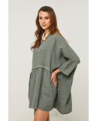 Khakifarbenes Leinenkleid Guela