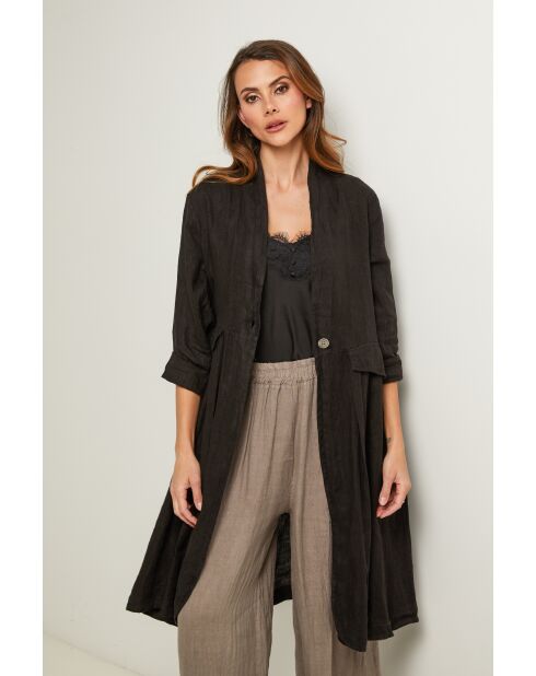 Schwarze Leinenjacke Gabry