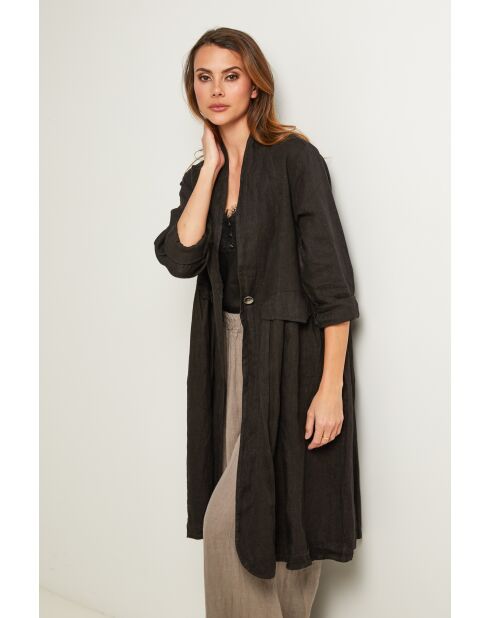 Schwarze Leinenjacke Gabry