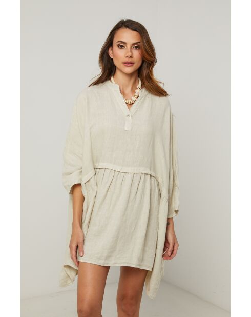 Beige linnen jurk Guela