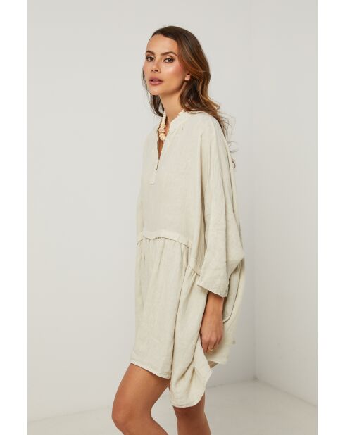Beige linnen jurk Guela