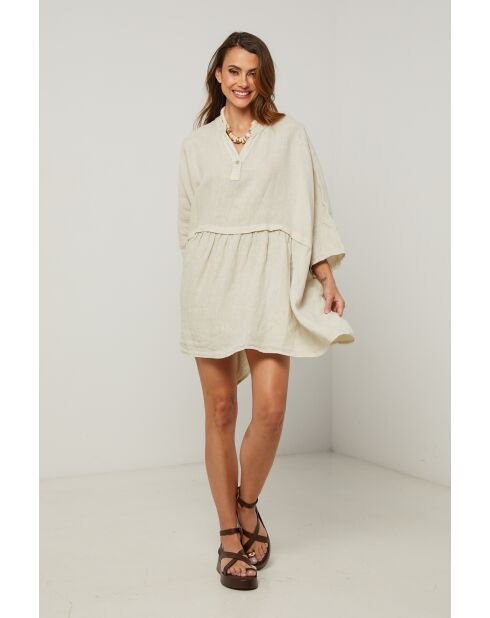 Beige linnen jurk Guela