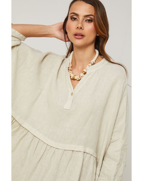 Beige linnen jurk Guela