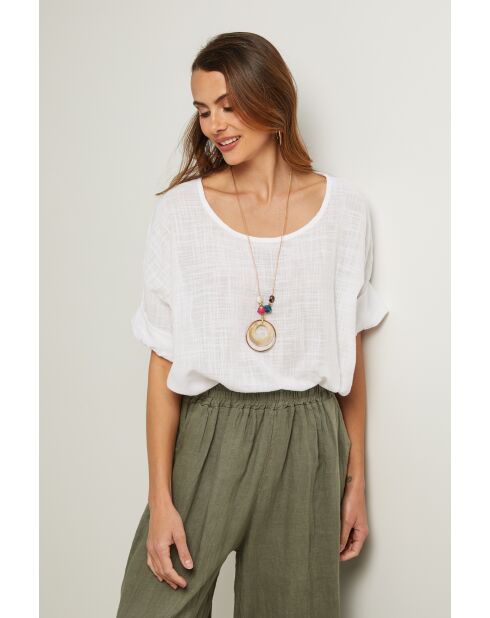 Weißes Baumwolltop Caliba