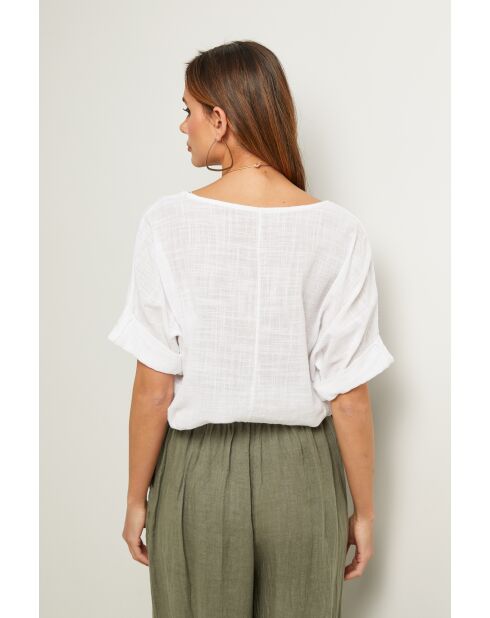 Weißes Baumwolltop Caliba