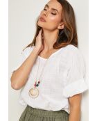 Weißes Baumwolltop Caliba