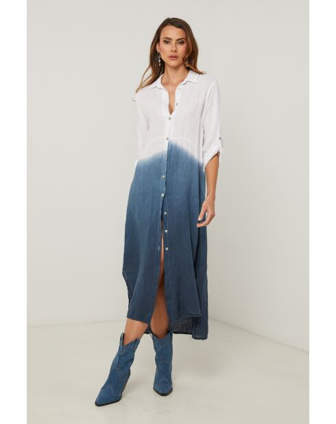 Marineblauwe linnen jurk van Jemely