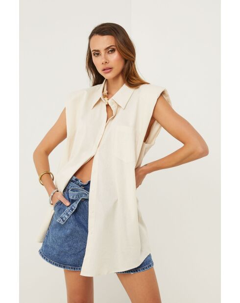 Tunique en lin Foncia beige