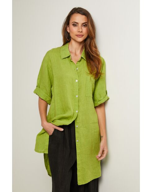 Tunica in lino Berline verde lime