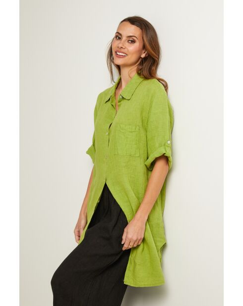 Tunica in lino Berline verde lime