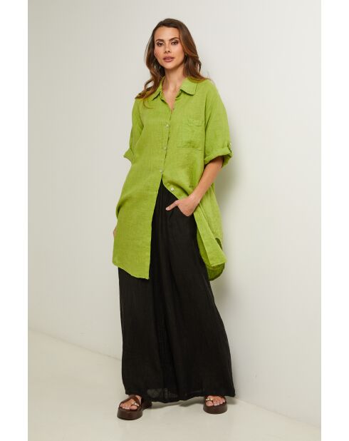 Tunica in lino Berline verde lime
