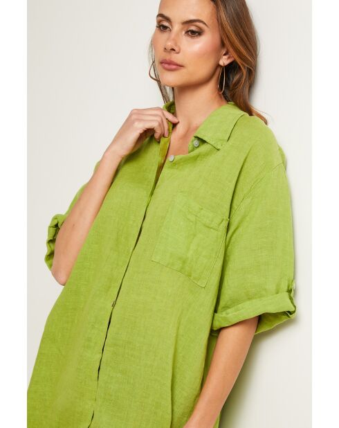 Tunica in lino Berline verde lime