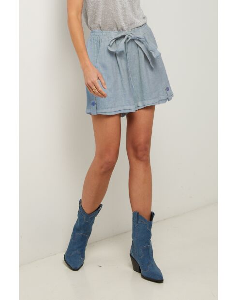 Pantaloncini Gordon in lino indaco