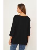 Schwarzes Baronne-Baumwolltop