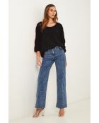 Schwarzes Baronne-Baumwolltop