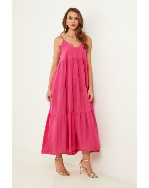 Bix fuchsia katoenen jurk