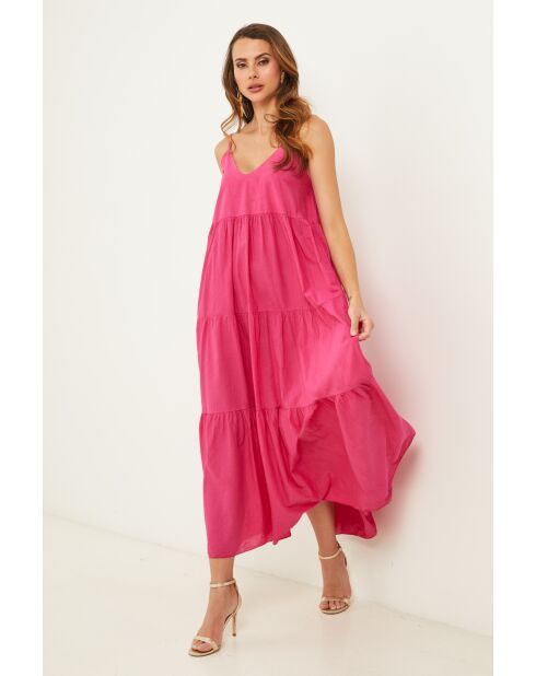 Bix fuchsia katoenen jurk