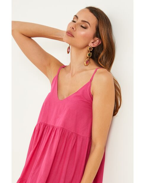 Bix fuchsia katoenen jurk