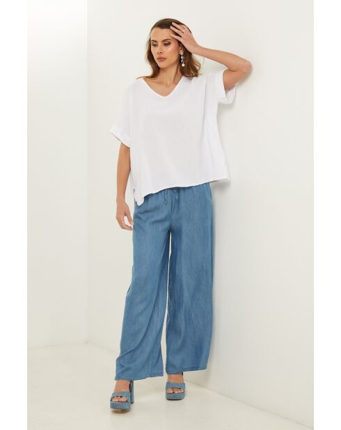 Weißes Gallieni Leinentop