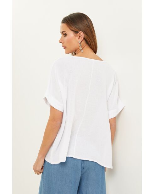 Weißes Gallieni Leinentop