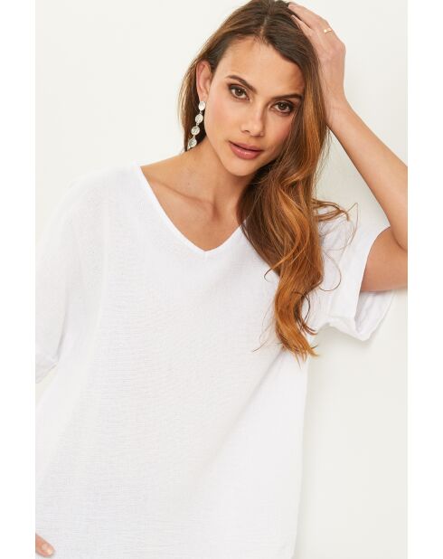 Weißes Gallieni Leinentop