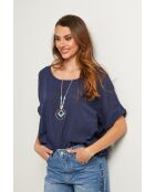 Marineblauwe katoenen top van Caliba