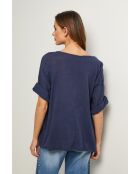 Marineblauwe katoenen top van Caliba