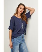 Marineblauwe katoenen top van Caliba