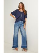 Marineblauwe katoenen top van Caliba