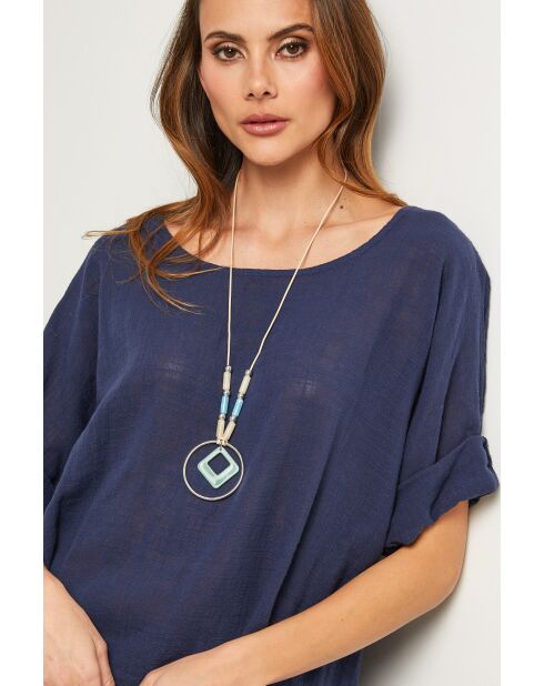 Marineblauwe katoenen top van Caliba