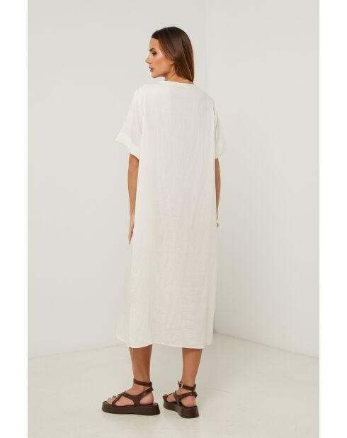 Ecrufarbenes Kleid Bonely