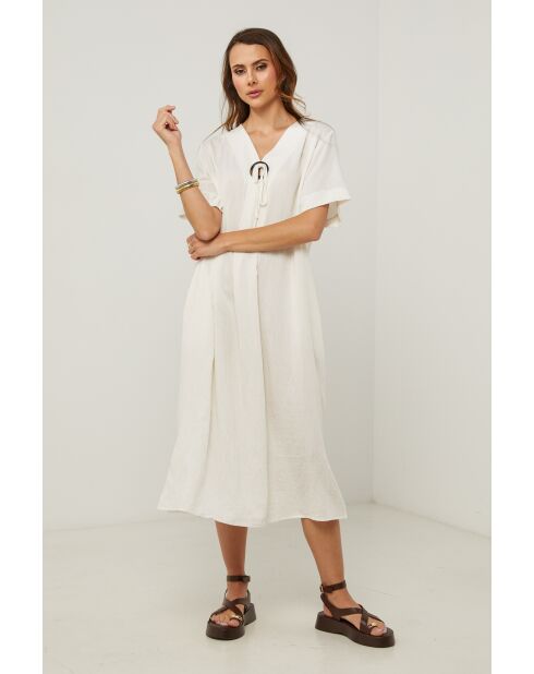 Ecrufarbenes Kleid Bonely