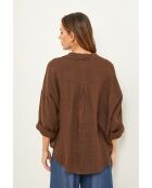 Iloine Leinenhemd in Schokolade