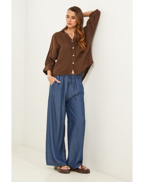 Iloine Leinenhemd in Schokolade