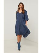Marineblauwe linnen jurk Madone