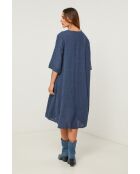 Marineblauwe linnen jurk Madone