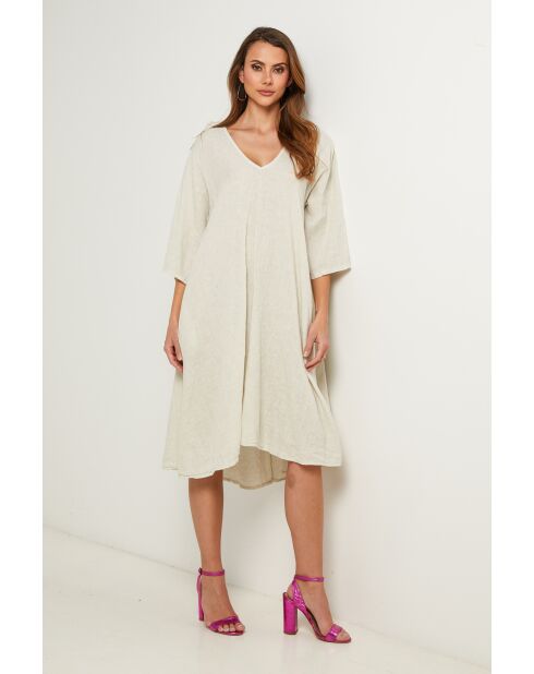 Beige linnen jurk Madone