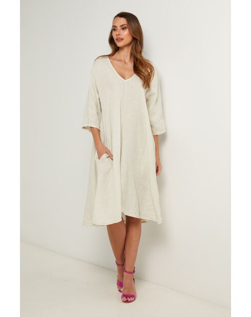 Beige linnen jurk Madone