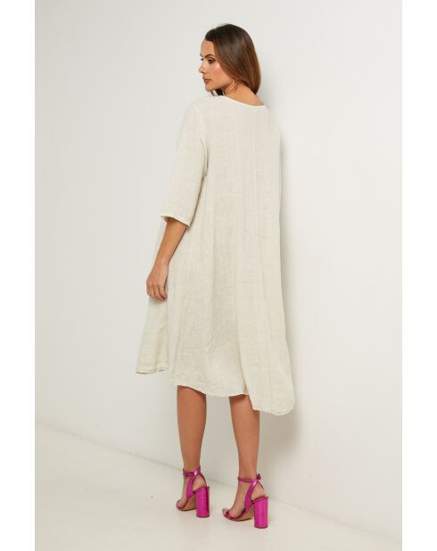 Beige linnen jurk Madone