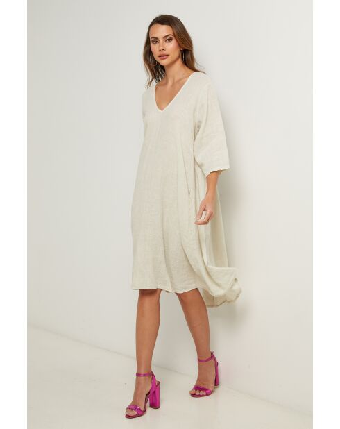 Beige linnen jurk Madone